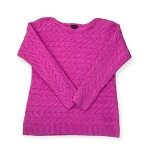 Talbots Fuchsia Merano Wool Cashmere Blend Knit Sweater